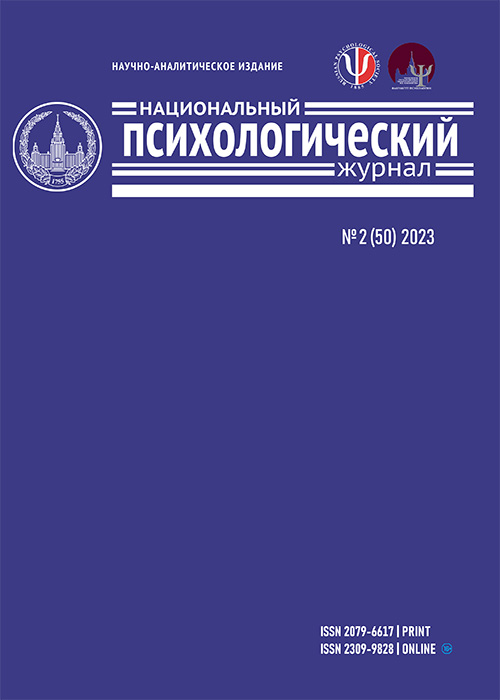 National Psychological Journal, Moscow: Lomonosov Moscow State University, 2023, 2, 143 p.
