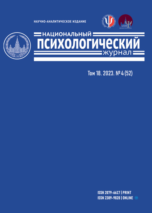 National Psychological Journal, Moscow: Lomonosov Moscow State University, 2023, 4, 206 p.