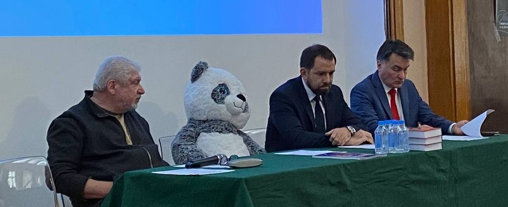 Почетное место в президиуме заняла большая плюшевая панда как символ игры, изучению и роли которой Елена Олеговна уделяла особое внимание.